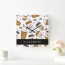 Buscar cafés relojes de pared Granos de café