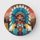 Buscar nativos americanos relojes de pared Jefe