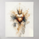 Buscar corazón sagrado de jesús posters Acuarela