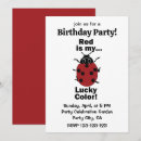 Buscar rojo la mariquita invitaciones de cumpleaños Insecto