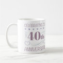 Buscar 40 aniversario de boda tazas Elegante