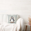 Buscar pingüino adorable cojines Azul