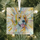 Buscar beagle adornos Vidrio manchado