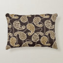 Buscar paisley marrón cojines Negro