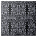 Buscar flores negras y grises azulejos Blanco