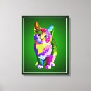 Buscar gatos coloridos lienzos Gatito