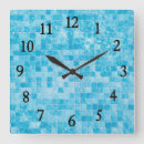 Buscar piscina relojes de pared Azul