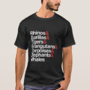 Buscar animales en peligro de extinción camisetas Para todos