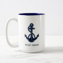 Buscar ancla azul tazas Nombre del barco