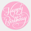 Buscar feliz cumpleaños en rosa pegatinas Caligrafía