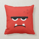 Buscar cara divertida cojines Rojo
