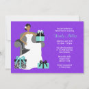 Buscar turquesa y marrón invitaciones Morado