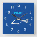 Buscar piloto relojes de pared Helicóptero