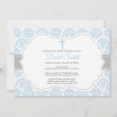 Buscar damasco azul invitaciones Cruz