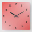 Buscar diseño cuadrado relojes de pared Números negros
