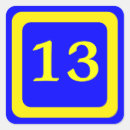 Buscar número 13 pegatinas Azul