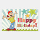 Buscar feliz rectangulares pegatinas General y unisex
