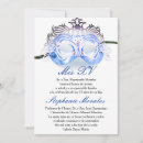 Buscar máscara azul de la mascarada invitaciones Negro