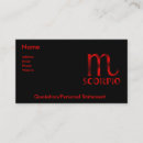 Buscar horóscopo tarjetas de visita Escorpión