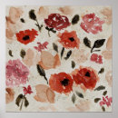 Buscar rosa rojo romántico posters Acuarela