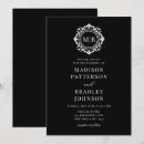 Buscar blanco y negro elegante boda invitaciones Tipográfico