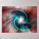 Buscar luz del fractal posters Rojo