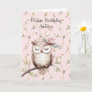 Buscar búho rosado tarjetas Adorable