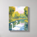 Buscar cisnes lienzos Acuarela