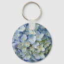 Buscar flor del hydrangea llaveros Azul
