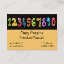 Buscar preescolar tarjetas de visita Profesor