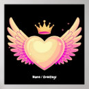 Buscar corazón con alas posters Rosa