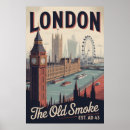Buscar londres retro posters Cartel de viaje vintage