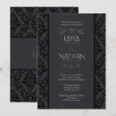Buscar negro del damasco boda invitaciones Parejas