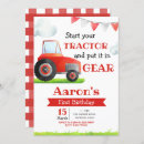 Buscar tractor rojo invitaciones Para todos