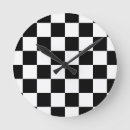 Buscar a cuadros blanco y negro relojes de pared Geométrico