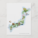 Buscar mapa de japón postales Antiguo
