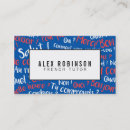 Buscar profesor particular privado tarjetas de visita Azul