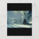 Buscar tren en la nieve postales Vapor