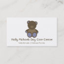 Buscar proveedor la guardería de tarjetas de visita Cuidado de niños