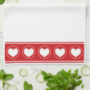 Buscar corazón rojo paños de cocina Rojo y blanco