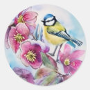 Buscar pájaros y flores pegatinas Azul