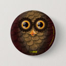 Buscar búho del dibujo animado chapas Divertido