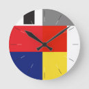 Buscar estilo mondrian relojes de pared Azul
