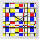 Buscar mondrian relojes de pared Rojo