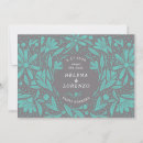 Buscar turquesa y gris invitaciones Floral