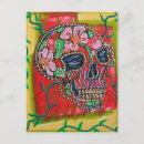 Buscar cráneo y flores postales General y unisex