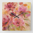 Buscar fondo rosado relojes de pared Floral