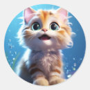 Buscar kitten redondas pegatinas De gato