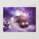Buscar tren en la nieve postales Vintage