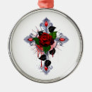 Buscar cruz de plata adornos Flor